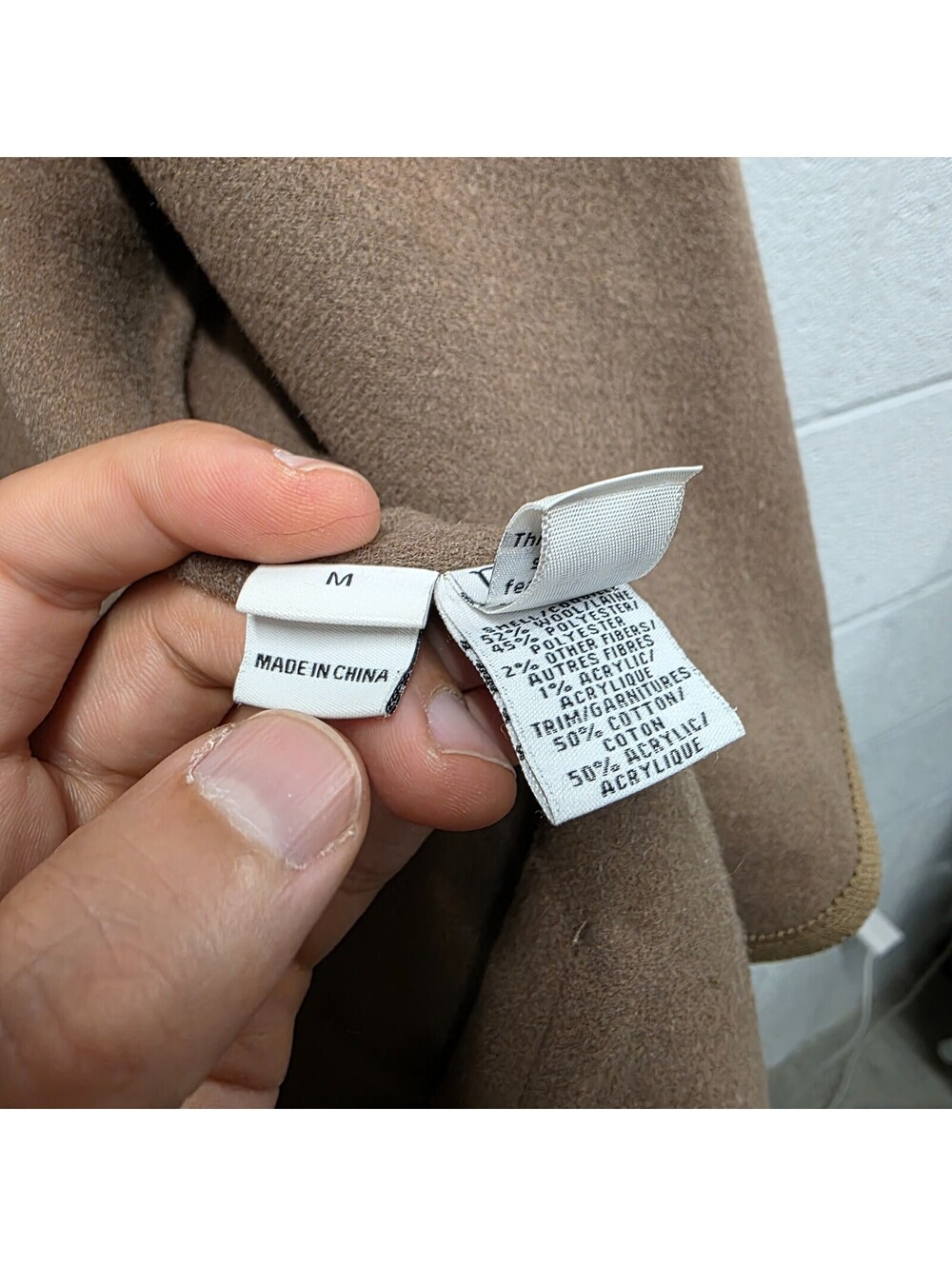 Diane Von Furstenberg Jenna Belted Reversible Wool Coat Beige Sand M - Picture 11 of 13